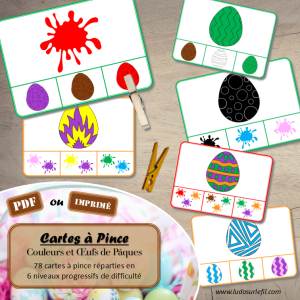 Cartes à pince – Couleurs & Oeufs de Pâques