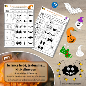 Je lance le dé, je dessine… – Kit Halloween