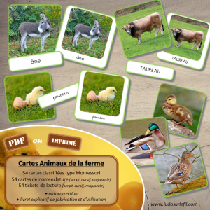 Cartes Animaux de la ferme – Photos avec fond